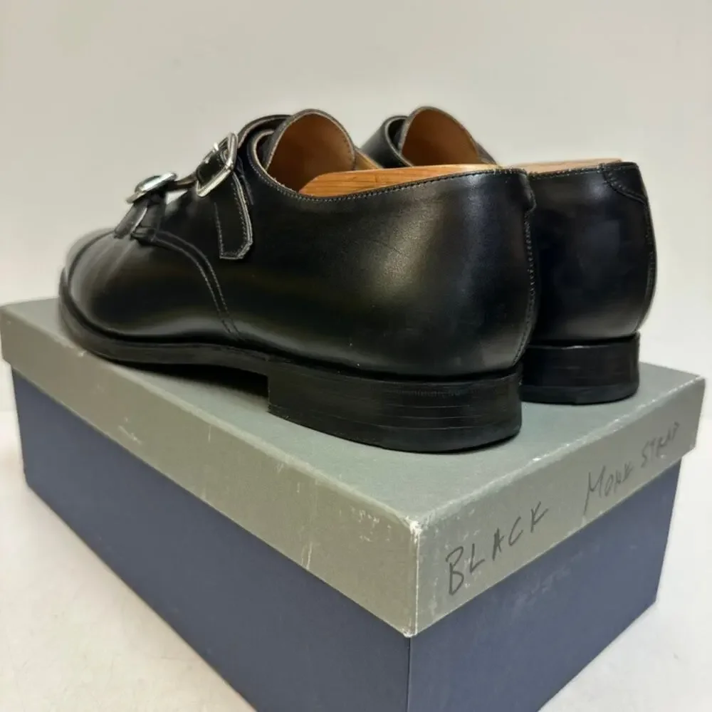 VGUC Crockett & Jones x Brooks Brothers Double Monk Black Made in England US 9 D